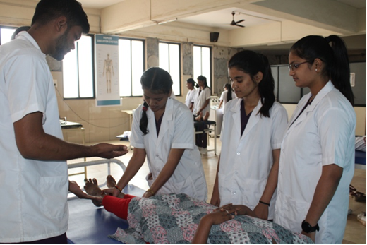 Doctor attending to a patient in a clinic setting